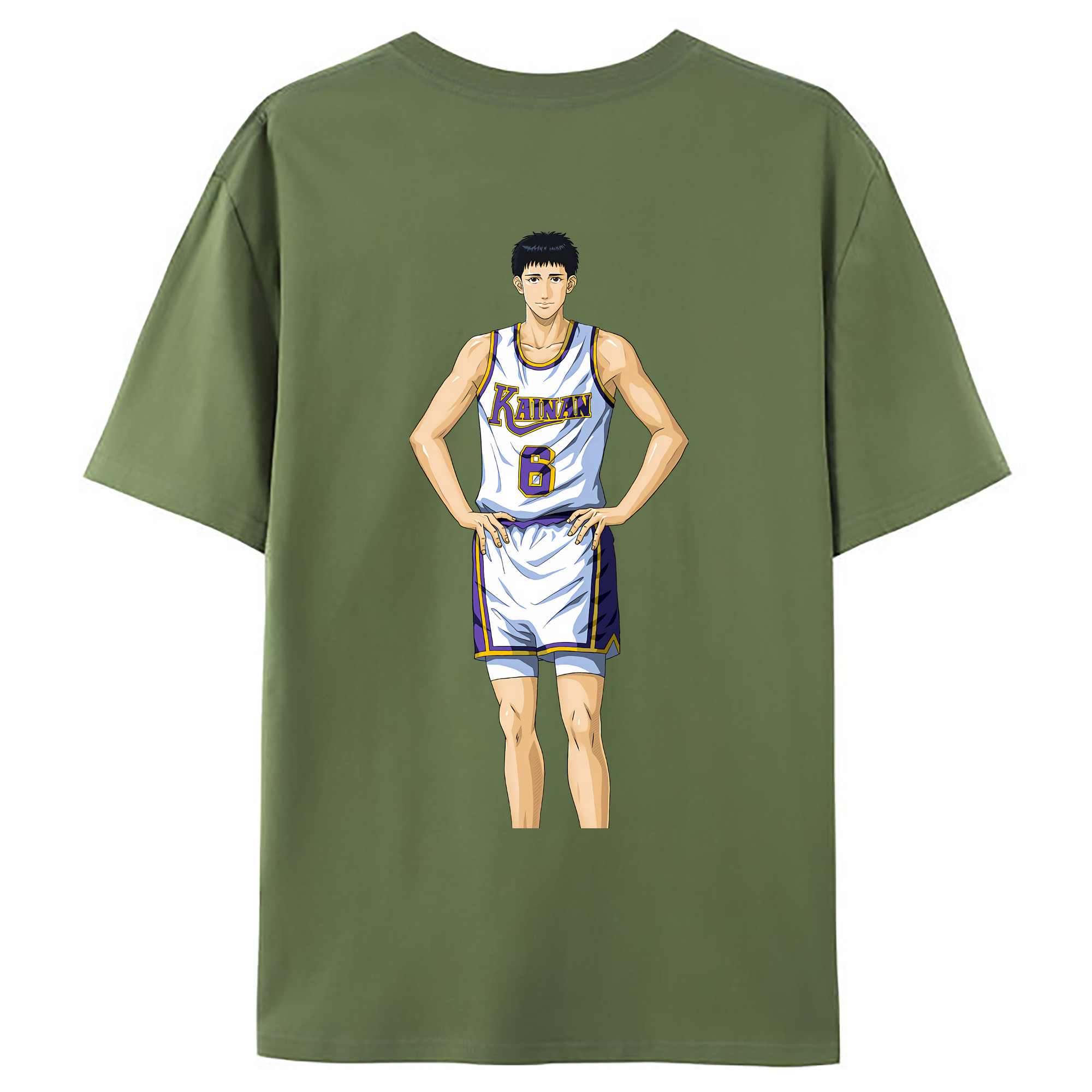 （画像用） SLAM DUNK／スラムダンク 綿100％ メンズ半袖Tシャツ（バックプリント） 通気性